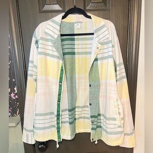 Free Assembly Striped Utility Jacket in Green and Yellow